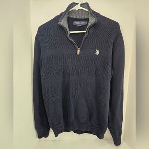 US Polo Ass. Men’s Mock Neck 1/4 Zipper Pullover Sweatshirt 100% Cotton